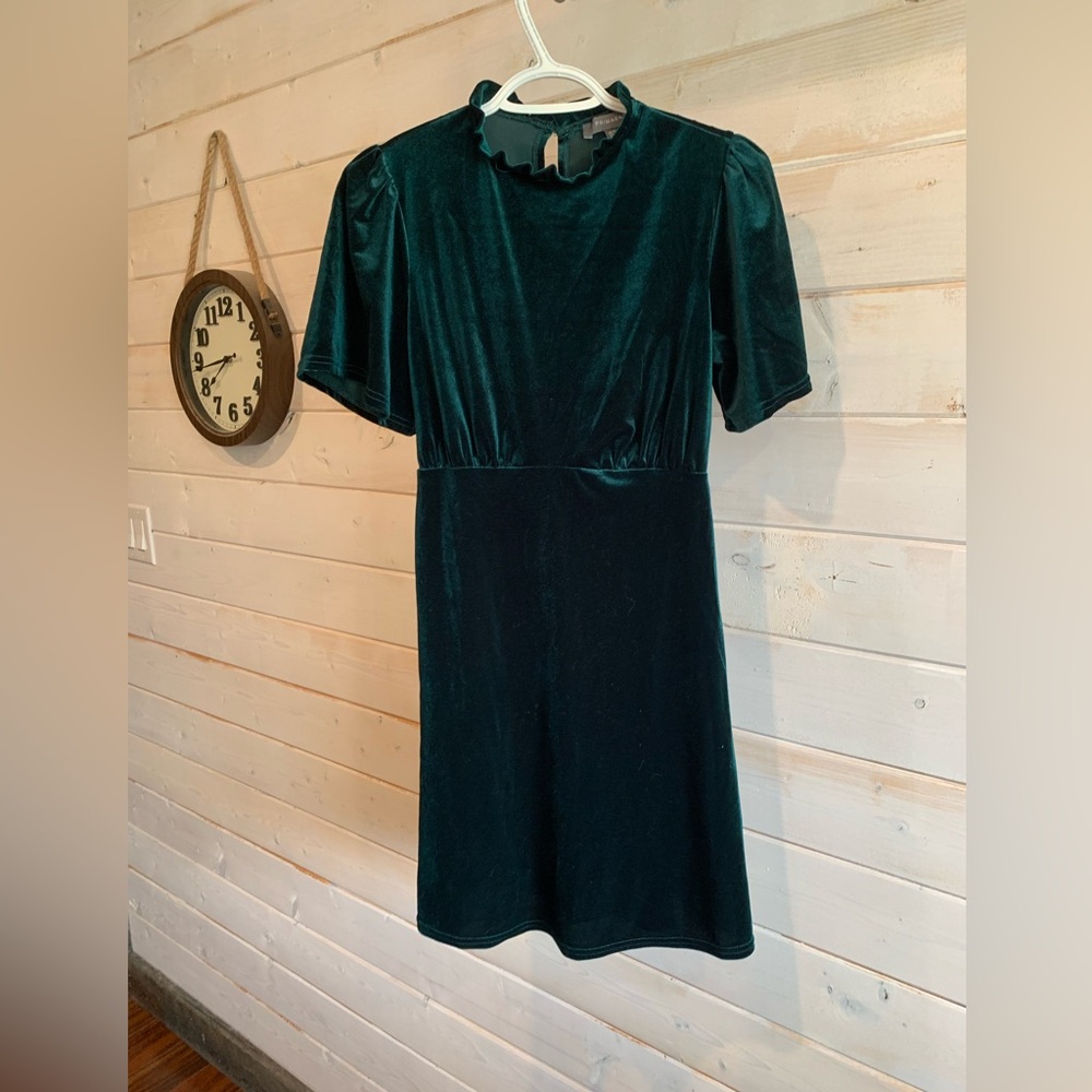 Primark Dark Green Velvet Midi Dress